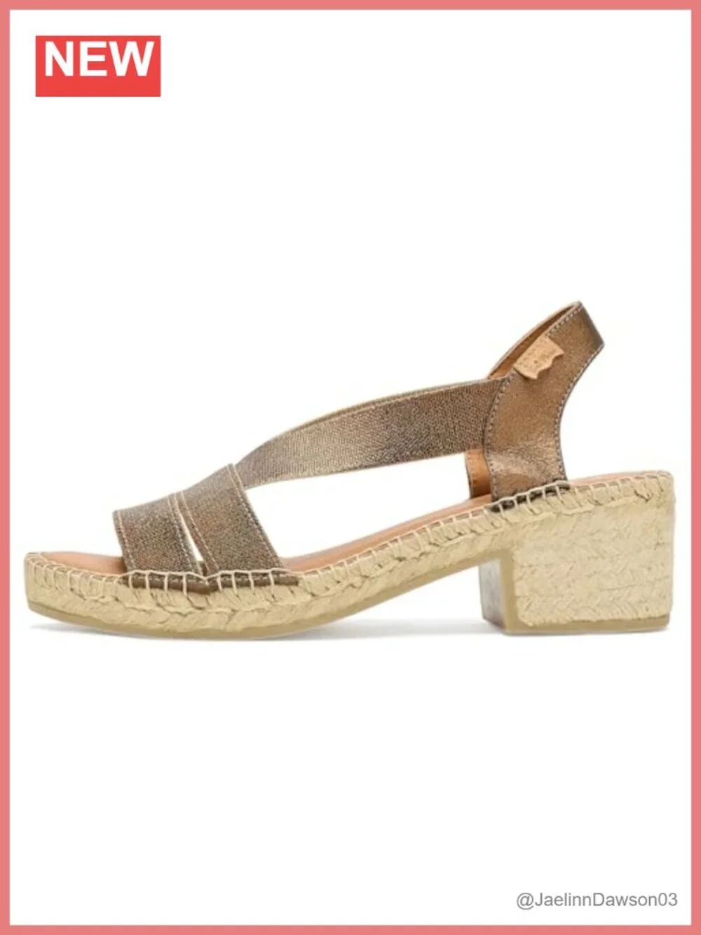 Metallic Elastic Espadrille Sandals Open Toe Slip On